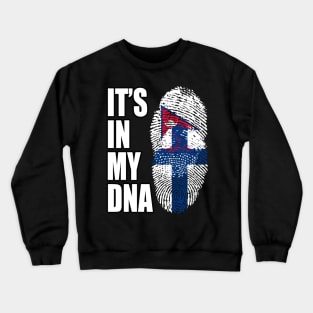 Finnish And Nepalese Mix DNA Flag Heritage Crewneck Sweatshirt